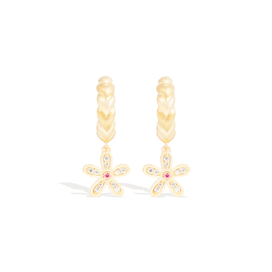 Juju Flower Charm Huggie
