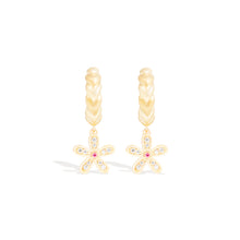 Load image into Gallery viewer, Juju Flower Charm Huggie
