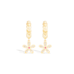 Juju Flower Charm Huggie