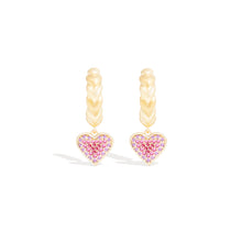 Load image into Gallery viewer, Juju Heart Charm Huggie
