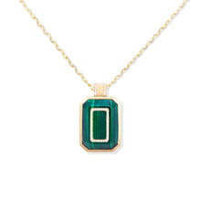 Load image into Gallery viewer, Spark Emerald Cut Pendant Necklace - Malachite &amp; Diamond
