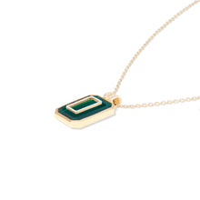 Load image into Gallery viewer, Spark Emerald Cut Pendant Necklace - Malachite &amp; Diamond
