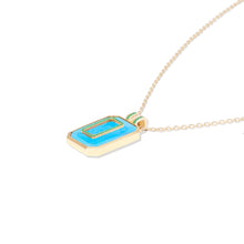 Load image into Gallery viewer, Spark Emerald Cut Pendant Necklace - Turquoise &amp; Emerald
