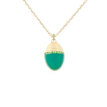 Load image into Gallery viewer, Found Large Cap Pendant Necklace - Chrysoprase &amp; Tsavorite
