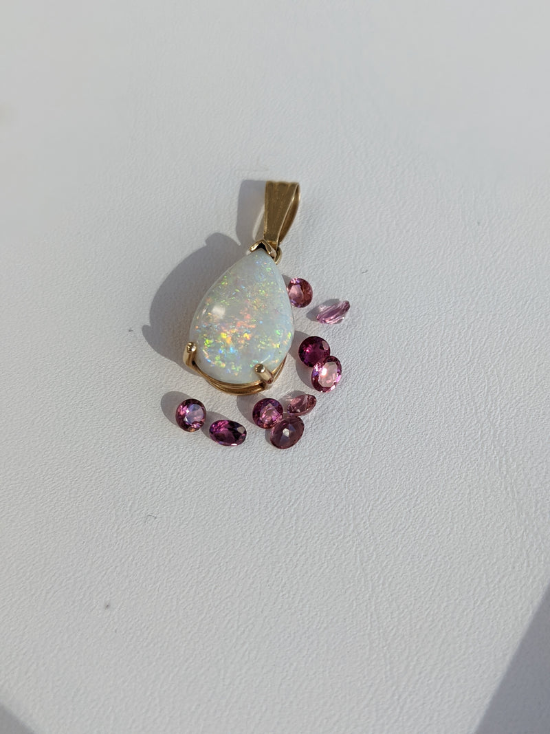 Here is the pink tourmaline color we explored for the pendant halo.
