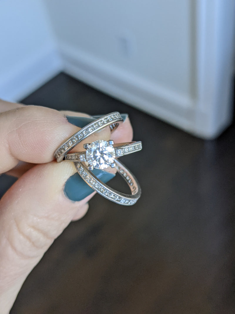 Her original engagement & wedding ring set