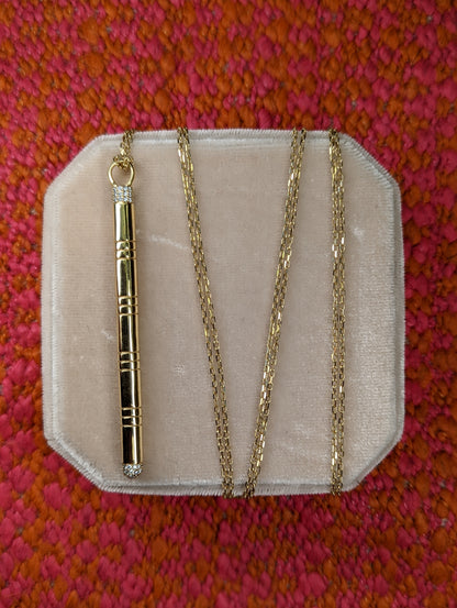 Crew Stick Pendant Necklace - Pink Sapphire & Diamond