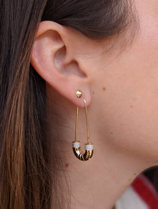 Crew Tube Earring - Pink Sapphire & Diamond