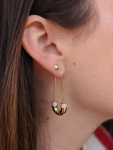 The Crew Tube Earring - Pink Sapphire & Diamond