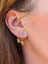 Load image into Gallery viewer, Found Gold Cap Huggie Earring - Pink Sapphire
