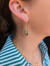 Load image into Gallery viewer, Crew Tube Earring - Tsavorite &amp; Diamond

