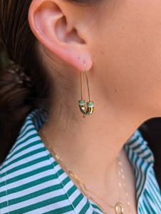 Crew Tube Earring - Tsavorite & Diamond