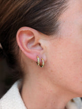 Load image into Gallery viewer, Crew Round Huggie - Tsavorite &amp; Diamond
