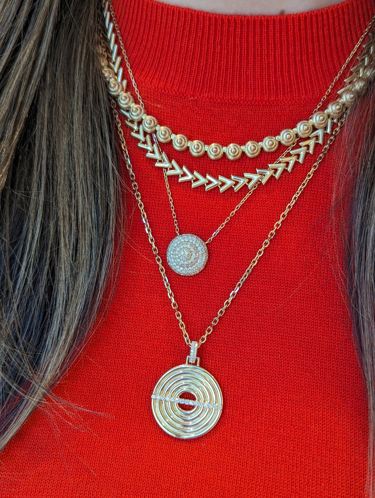 Spark Chevron Link Necklace