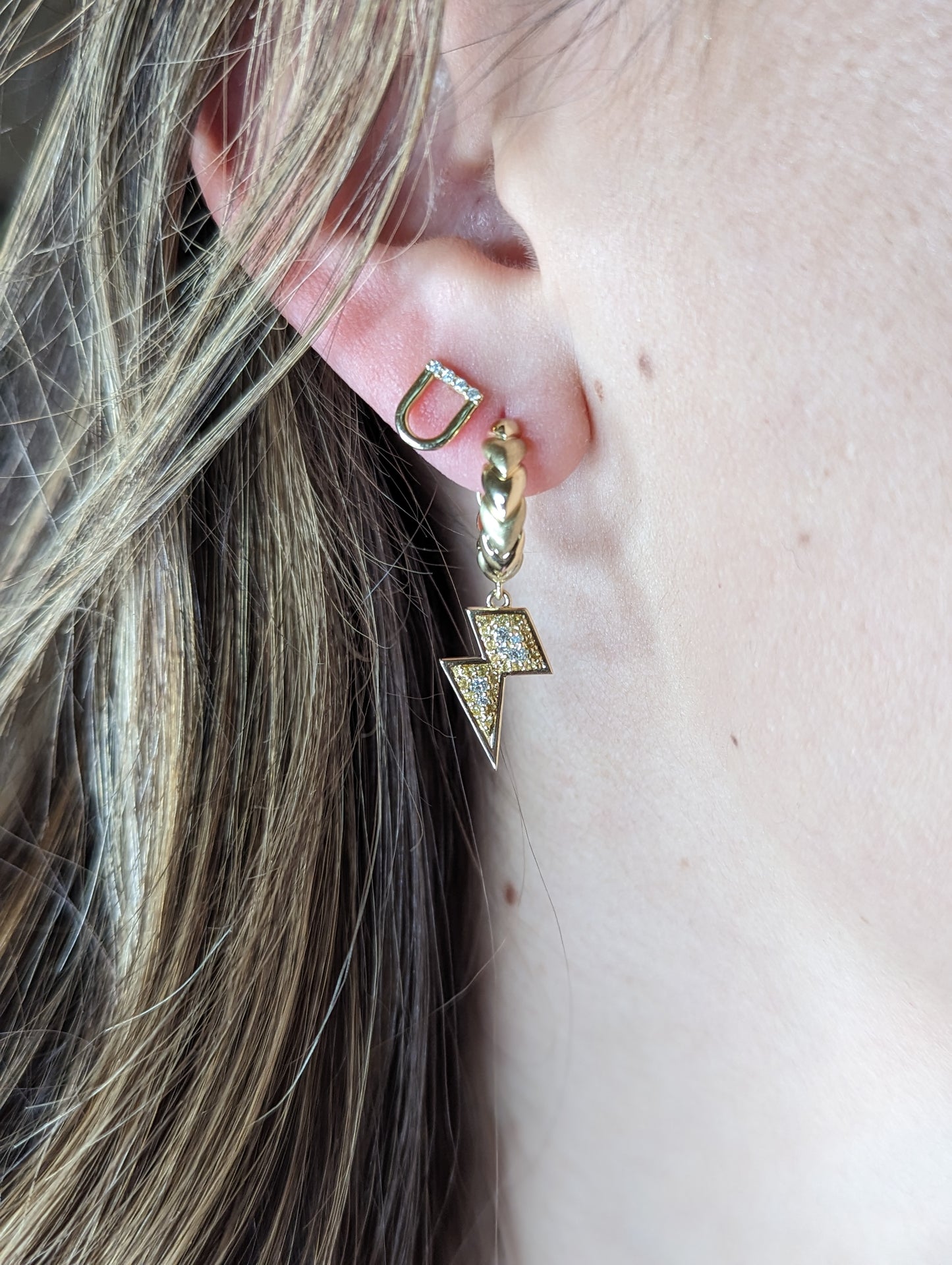 Juju Lightning Bolt Charm Huggie