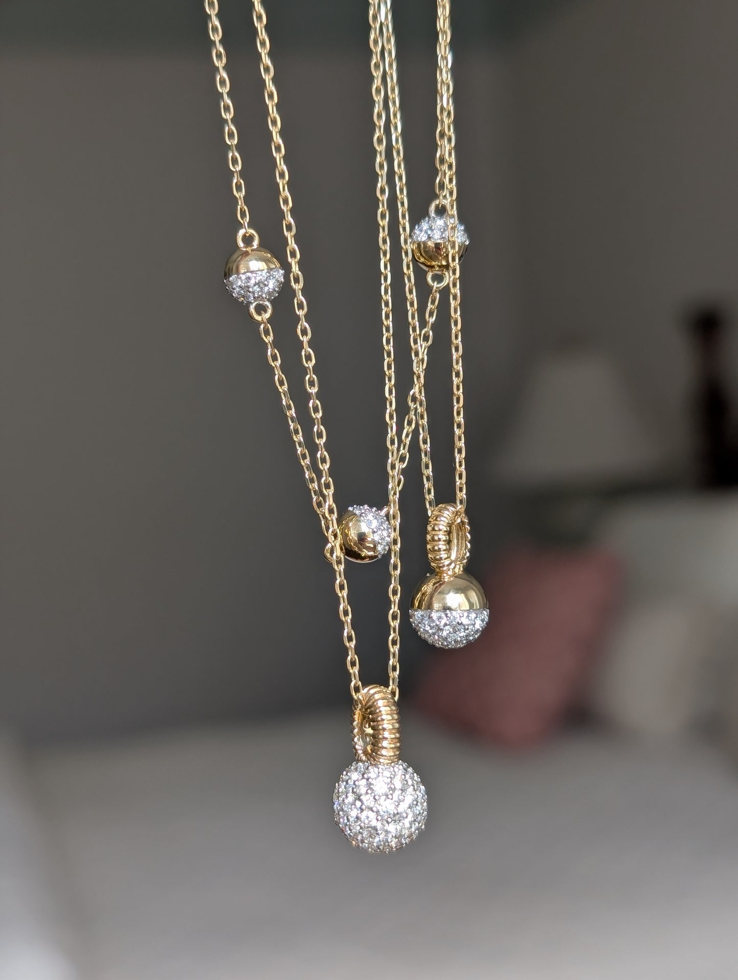 Revel Bead Station Necklace - Diamond