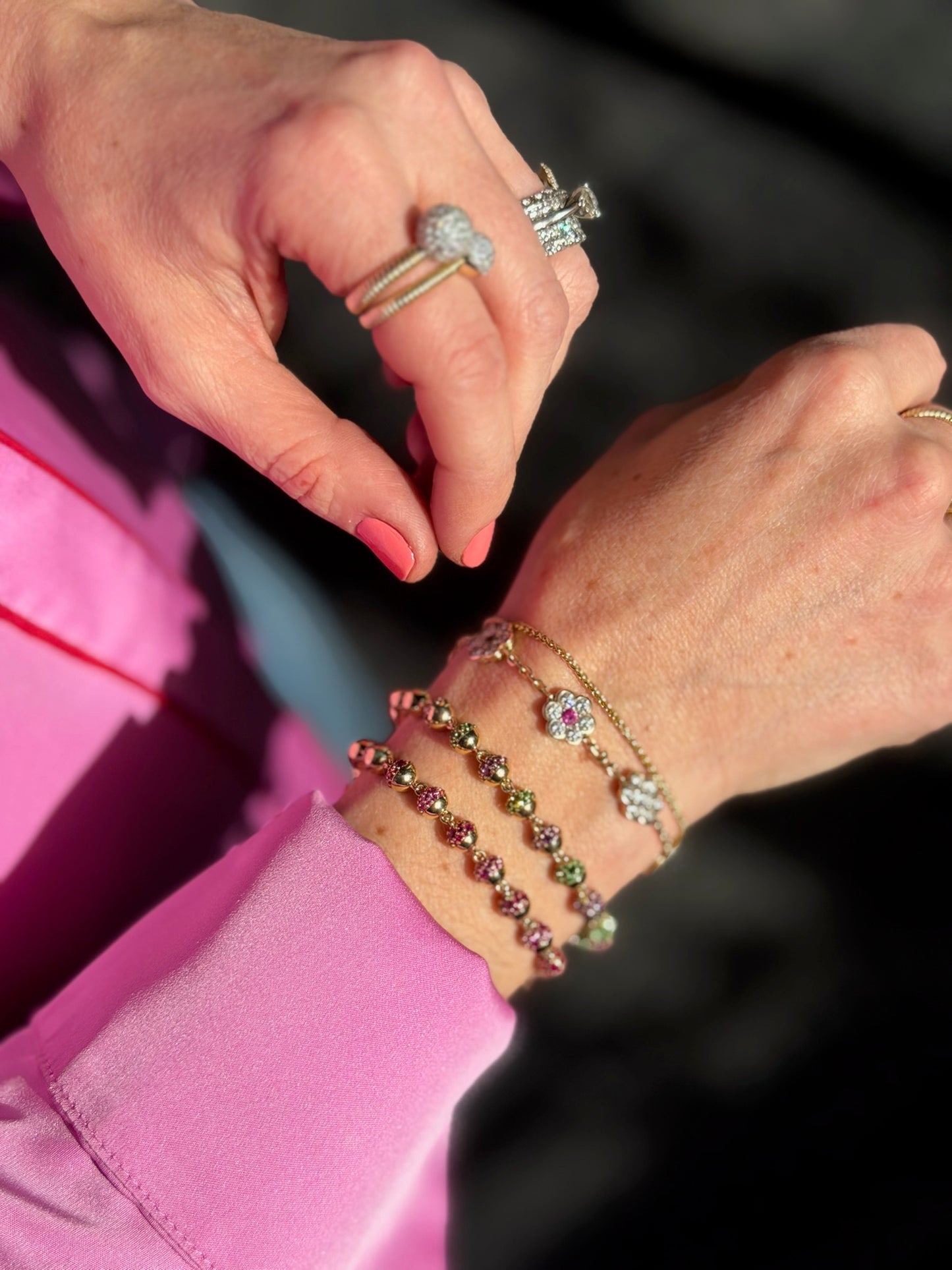 Family Blooms Station Bracelet