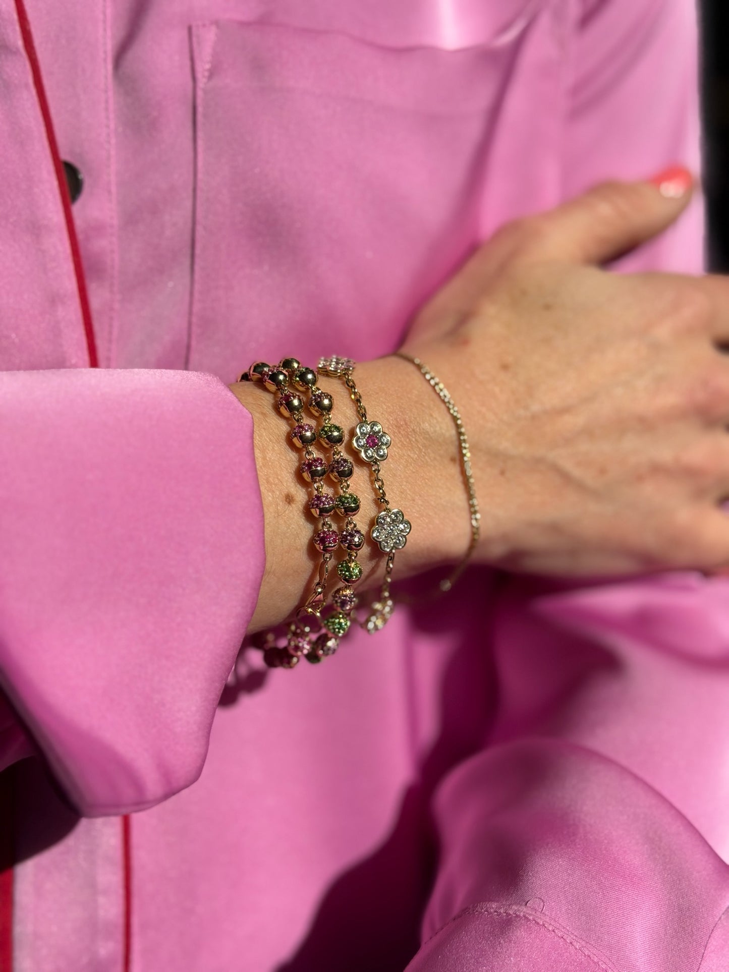 Family Blooms Station Bracelet