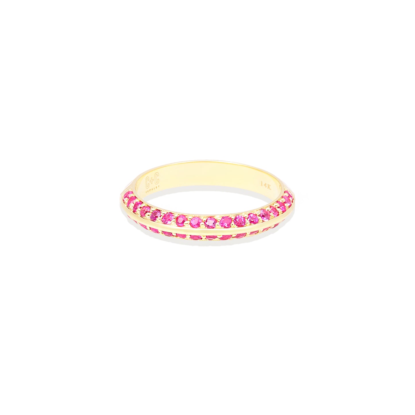 Crew Knife Edge Stacking Ring - Pink Sapphire