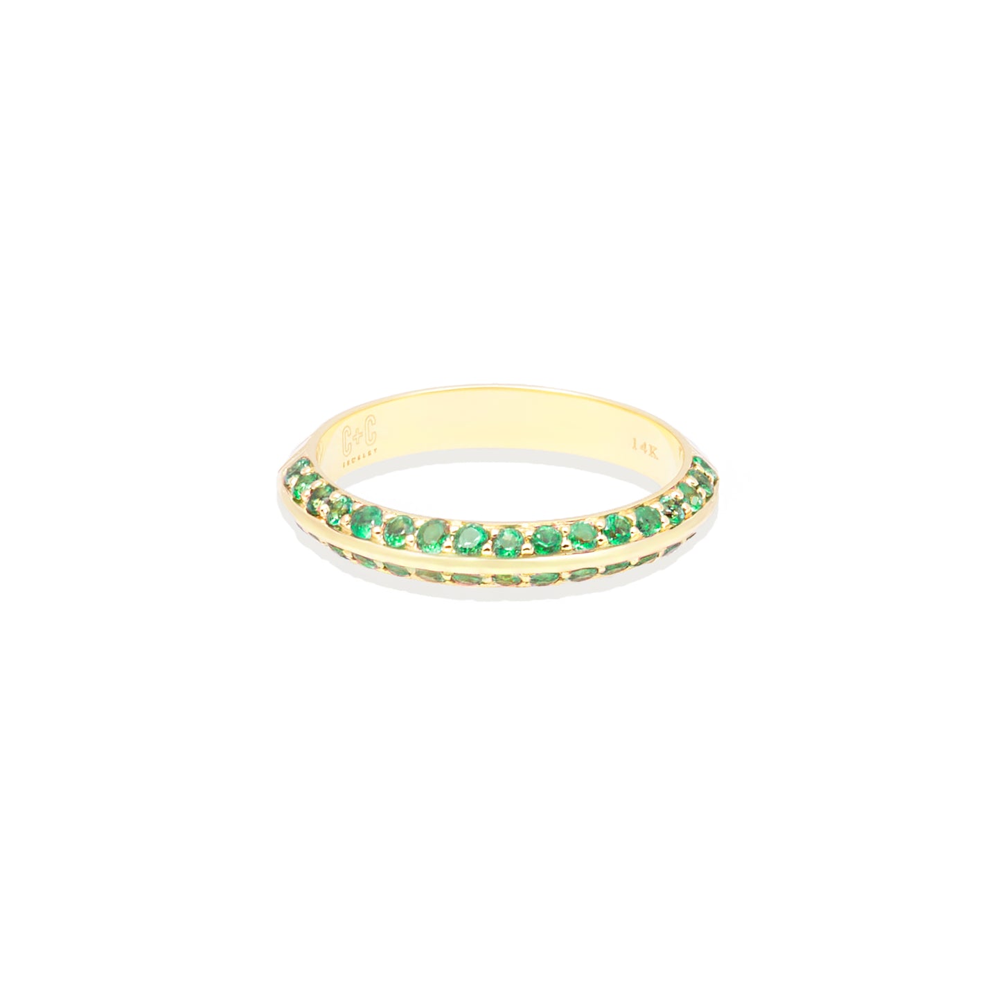 Crew Knife Edge Stacking Ring - Emerald