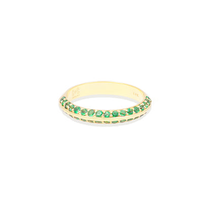 Crew Knife Edge Stacking Ring - Emerald