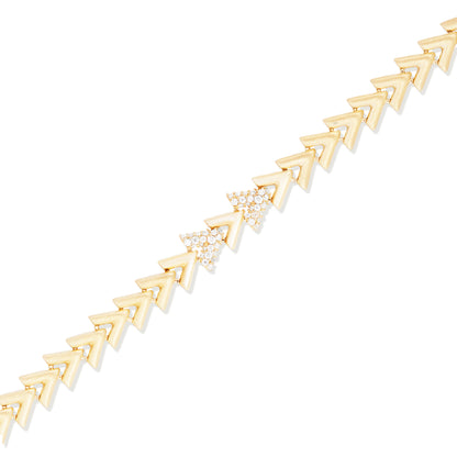 Spark Chevron Link Bracelet - Diamond