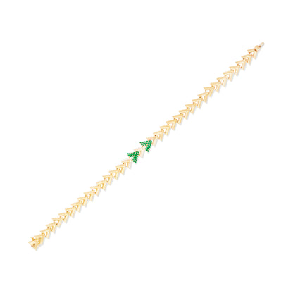 Spark Chevron Link Bracelet - Emerald
