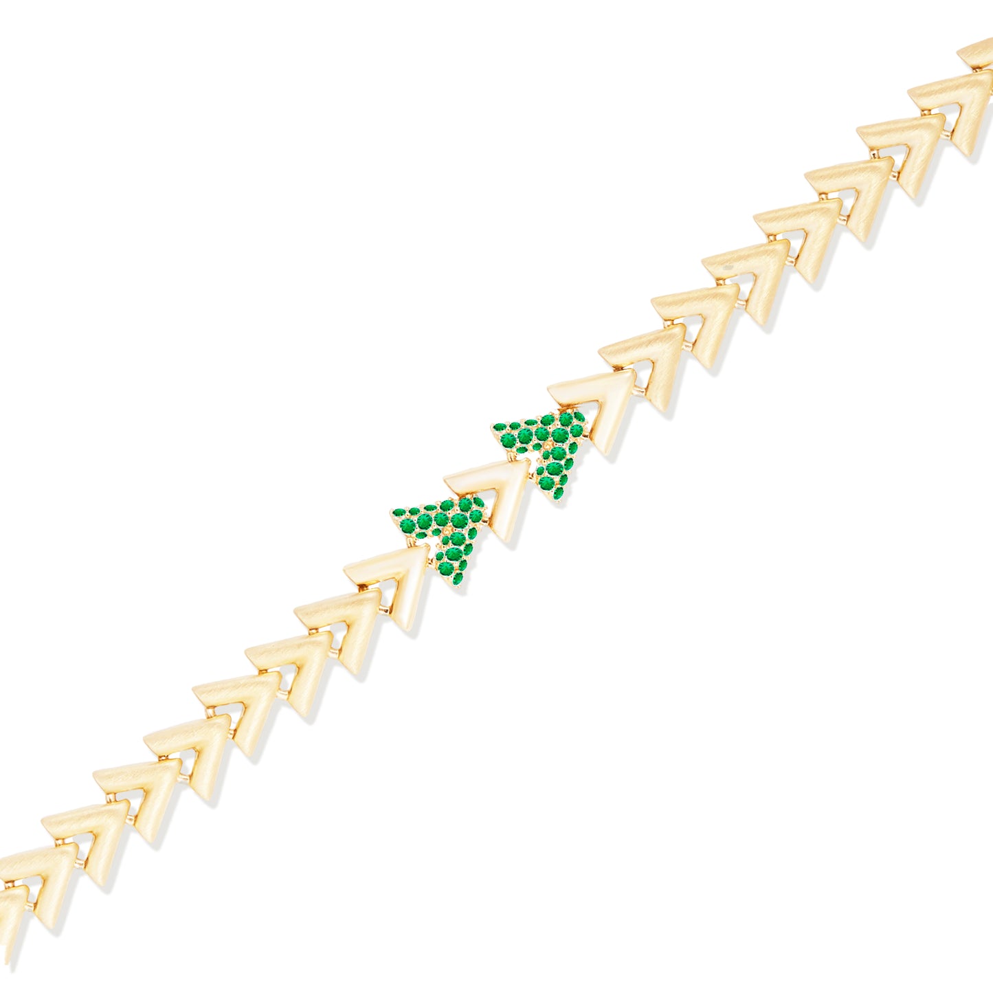 Spark Chevron Link Bracelet - Emerald