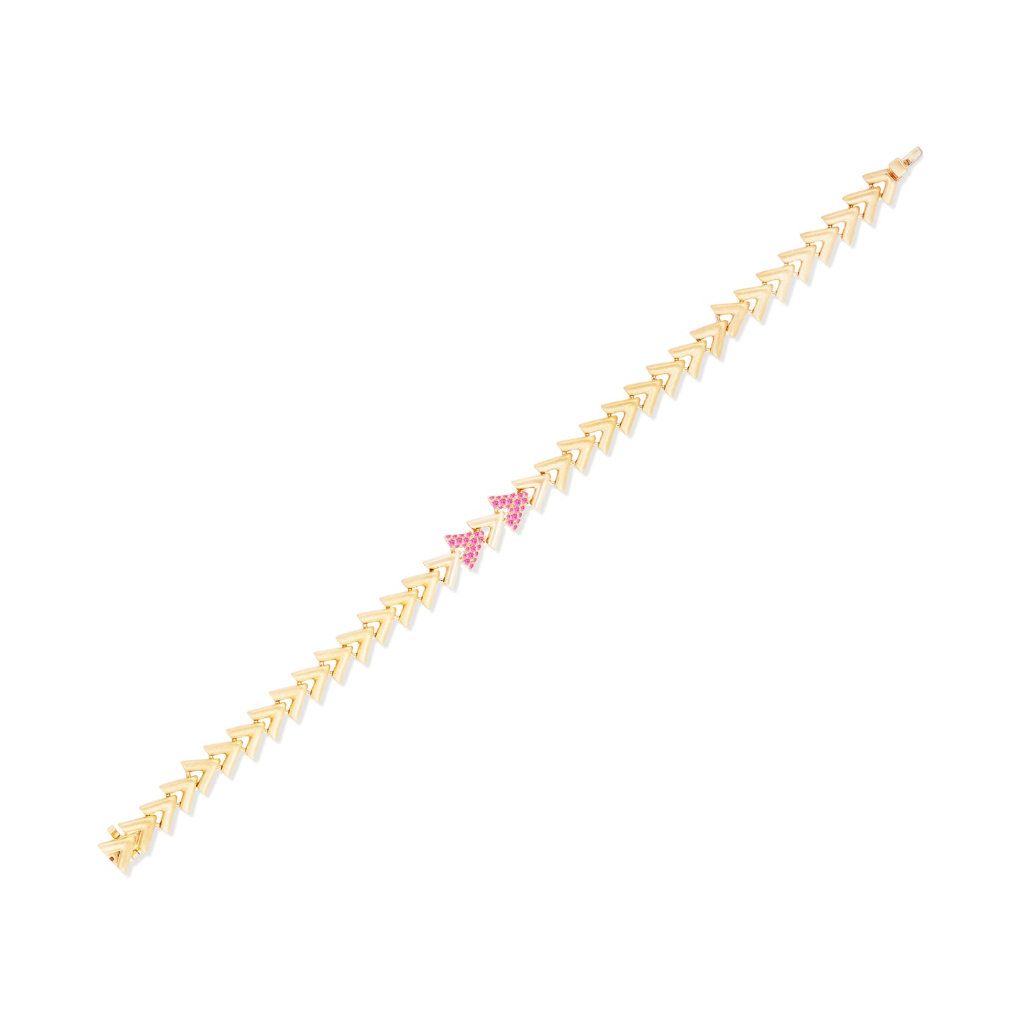 Spark Chevron Link Bracelet - Pink Sapphire
