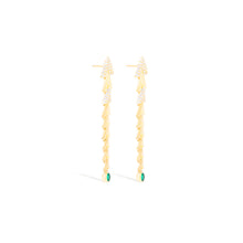Load image into Gallery viewer, Spark Chevron Link Chandelier Earring - Emerald

