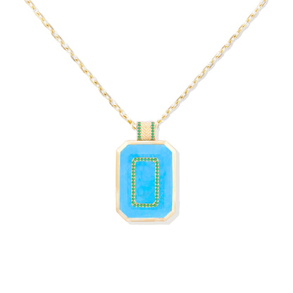 Spark Emerald Cut Pendant Necklace - Turquoise & Emerald