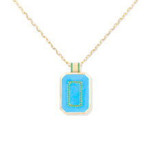Load image into Gallery viewer, Spark Emerald Cut Pendant Necklace - Turquoise &amp; Emerald
