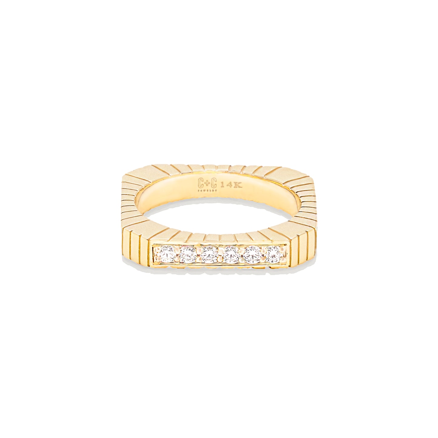 Spark Etched Stacking Band Ring - Diamond