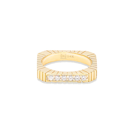 Spark Etched Stacking Band Ring - Diamond