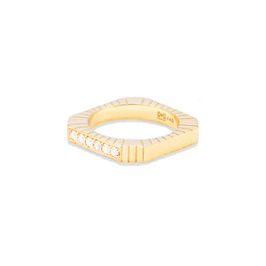 Spark Etched Stacking Band Ring - Diamond