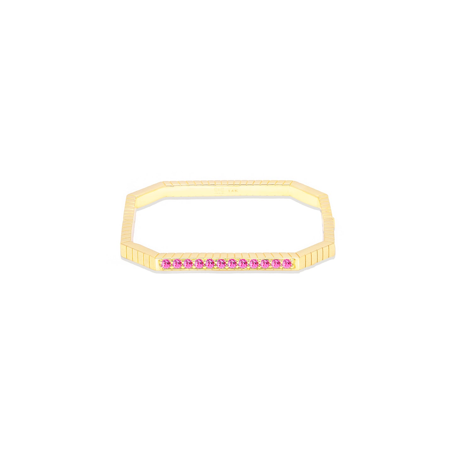 Spark Octagon Bangle Bracelet - Pink Sapphire