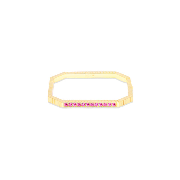 Spark Octagon Bangle Bracelet - Pink Sapphire