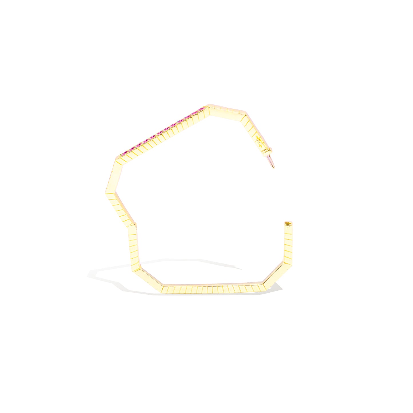 Spark Octagon Bangle Bracelet - Pink Sapphire