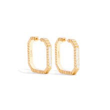 Load image into Gallery viewer, Spark Octagon Hoop Earring - Diamond

