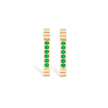 Spark Octagon Hoop Earring - Emerald