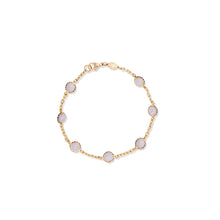 Load image into Gallery viewer, Found Cabochon Station Bracelet - Blue Lace Agate &amp; Blue Sapphire

