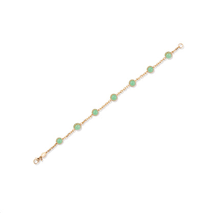 Found Cabochon Station Bracelet - Chrysoprase & Tsavorite