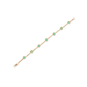 Found Cabochon Station Bracelet - Chrysoprase & Tsavorite
