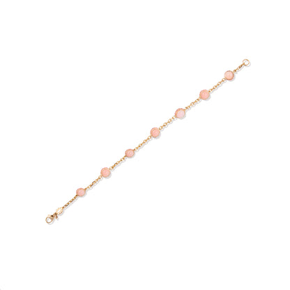 Found Cabochon Station Bracelet - Pink Opal & Pink Sapphire