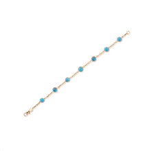 Load image into Gallery viewer, Found Cabochon Station Bracelet - Turquoise &amp; Pink Sapphire
