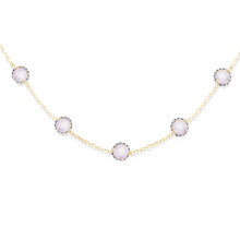 Load image into Gallery viewer, Found Cabochon Station Necklace - Blue Lace Agate &amp; Blue Sapphire
