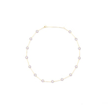 Load image into Gallery viewer, Found Cabochon Station Necklace - Blue Lace Agate &amp; Blue Sapphire
