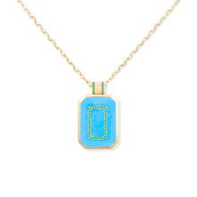 Load image into Gallery viewer, Spark Emerald Cut Pendant Necklace - Turquoise &amp; Emerald
