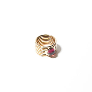 Found Cigar Band Ring - Tourmaline