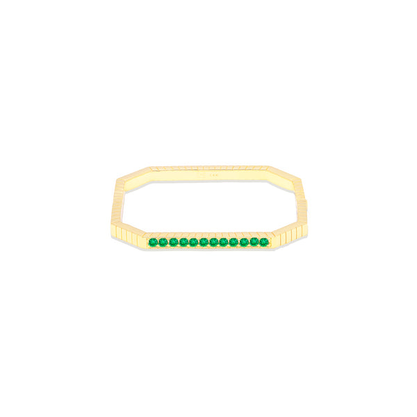 Spark Octagon Bangle Bracelet - Emerald